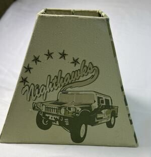 Lamp Shade Jeep Green Nighthawk Army Camouflage Embroidered